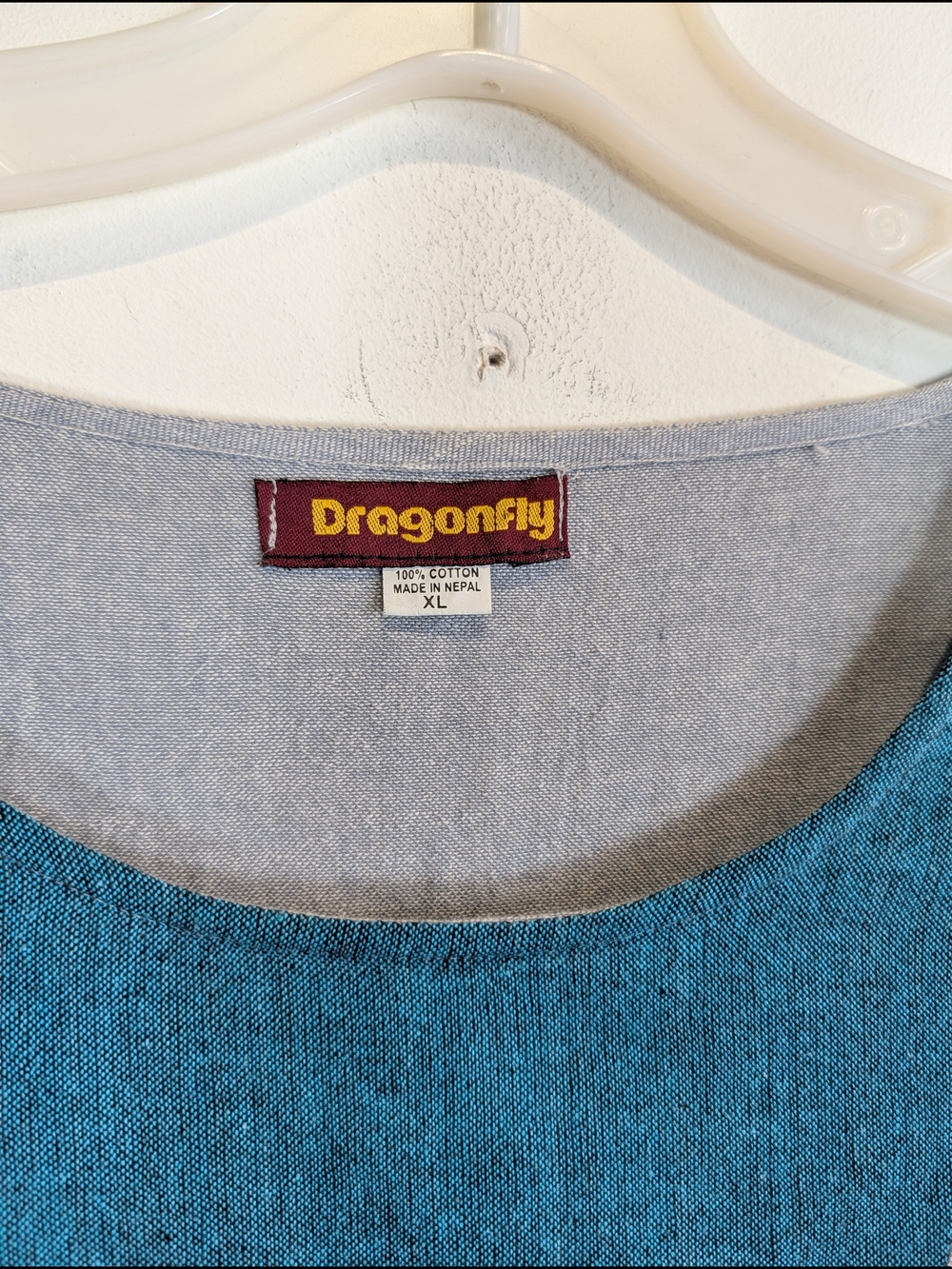 Dragonfly Teal & Light Gray Colorblock Tunic Dress, Size XL - Picture 3 of 4